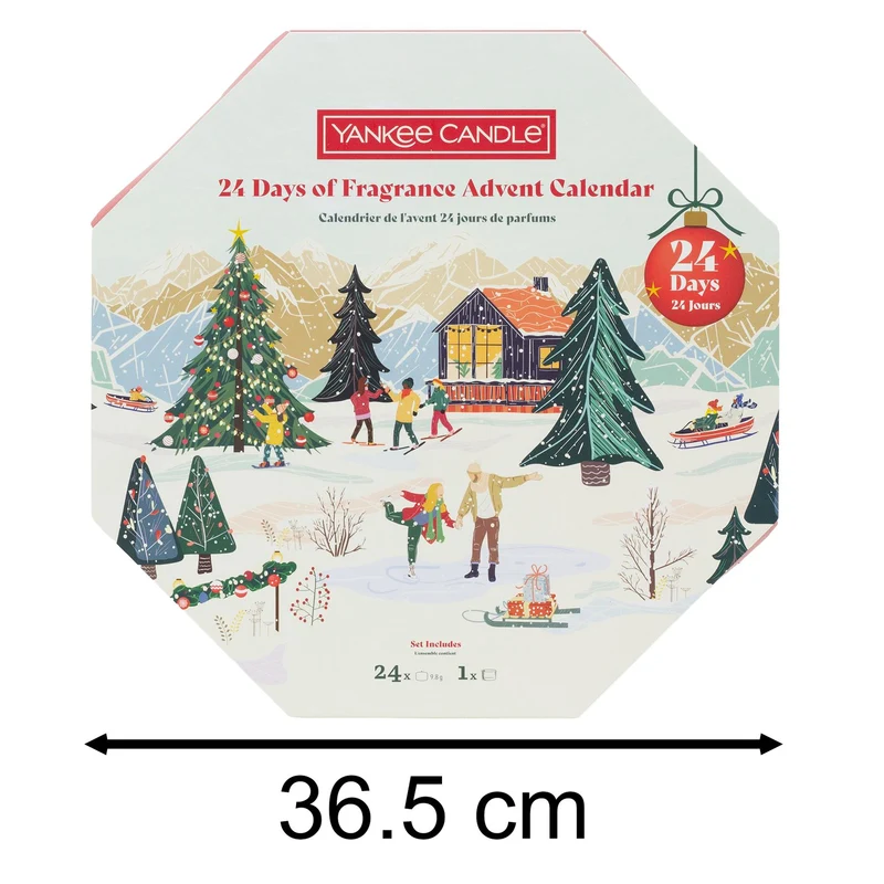 Yankee Candle Christmas Advent Calendar 24 Scented Tea Lights with Glass Holder