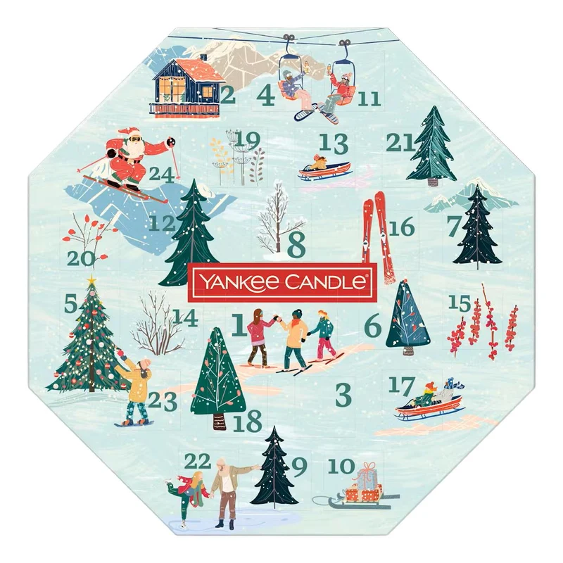Yankee Candle Christmas Advent Calendar 24 Scented Tea Lights with Glass Holder