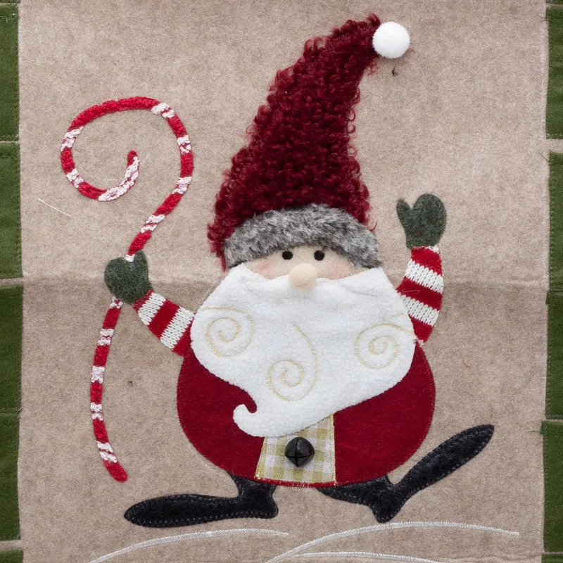 Fabric Santa Christmas Advent Calendar | 24-Pocket Hanging Calendar for Kids