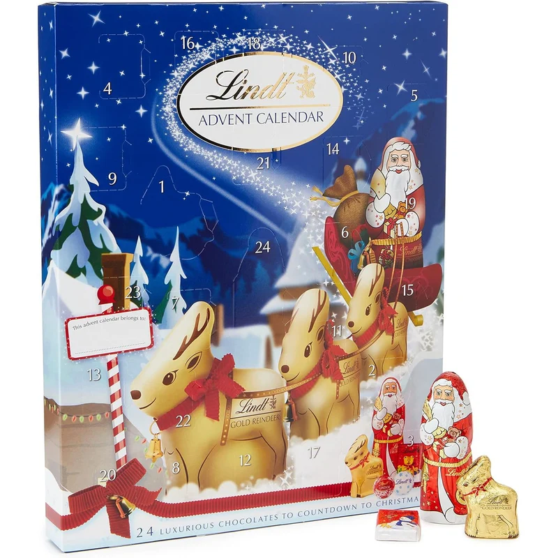 Lindt Advent Calendar with 24 Milk Chocolate Treats | Chocolate Advent Calendar