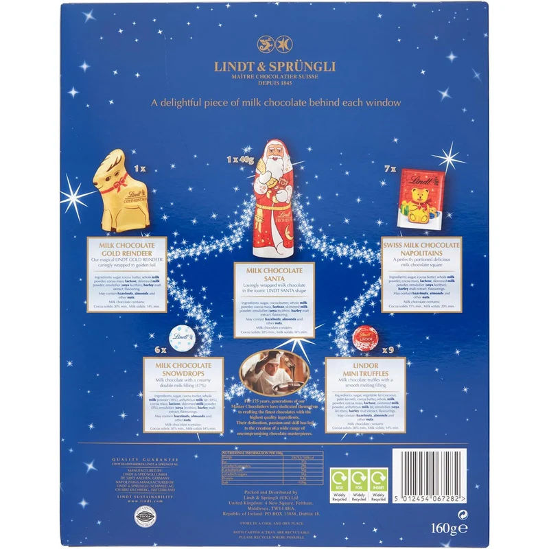 Lindt Advent Calendar with 24 Milk Chocolate Treats | Chocolate Advent Calendar