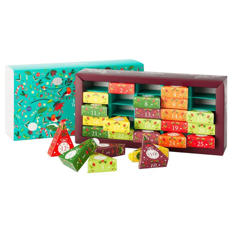 Tea Chest Christmas Advent Calendar 25 Organic Pyramid Tea Bags Advent Calendar