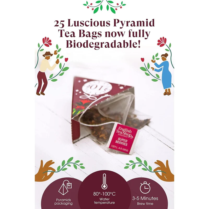 Tea Chest Christmas Advent Calendar 25 Organic Pyramid Tea Bags Advent Calendar