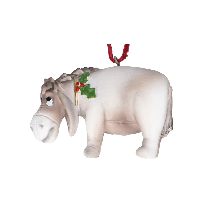 Eeyore Christmas Tree Decoration with Holly, Gisela Graham 8cm