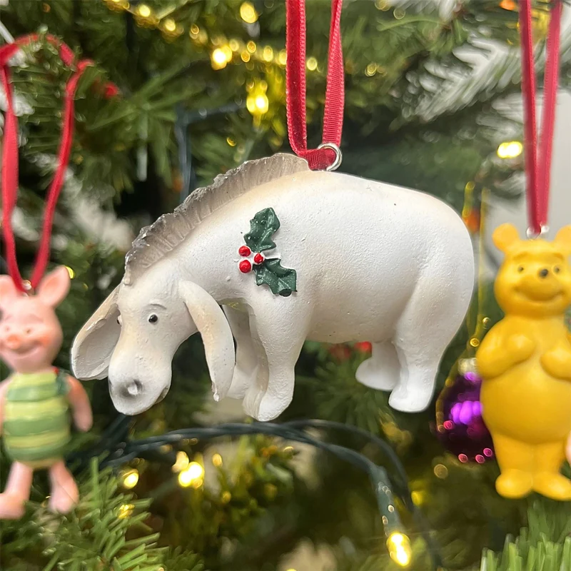 Eeyore Christmas Tree Decoration with Holly, Gisela Graham 8cm