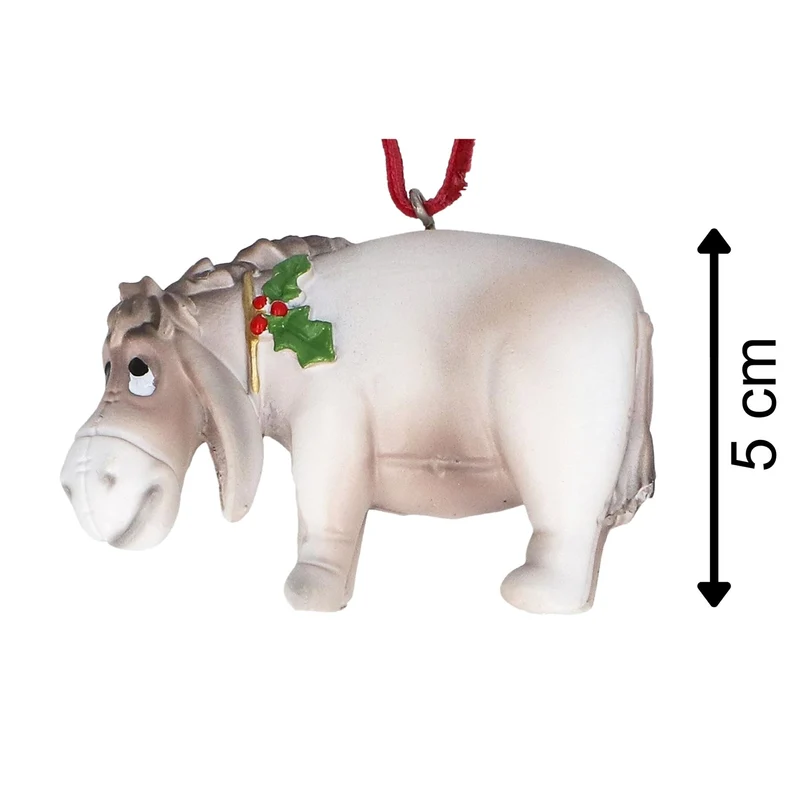 Eeyore Christmas Tree Decoration with Holly, Gisela Graham 8cm