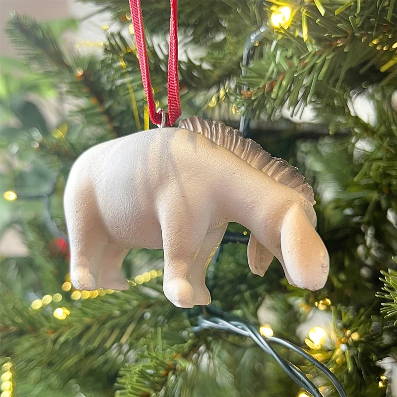 Eeyore Christmas Tree Decoration with Holly, Gisela Graham 8cm