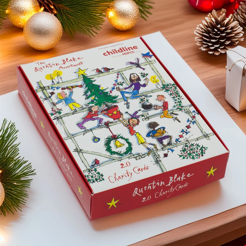 Quentin Blake Charity Christmas Cards | Box of 20 Christmas Cards with 5 Designs