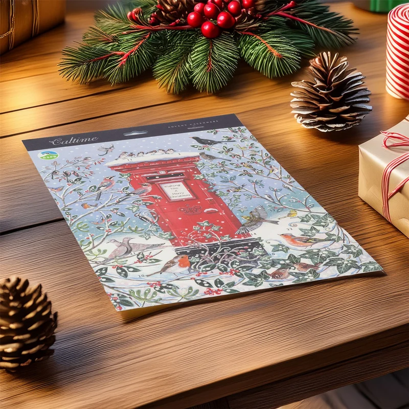 RSPB Christmas Postbox Advent Calendar | Traditional Picture Advent Calendar