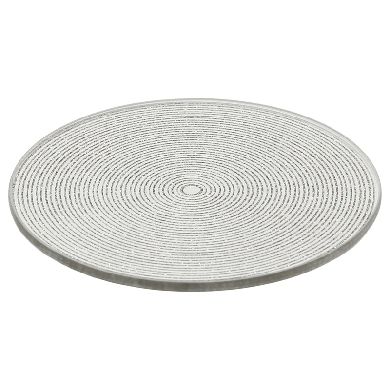 Silver Glitter Candle Coaster, 10cm Glass Candle Plate for Pillar Candles