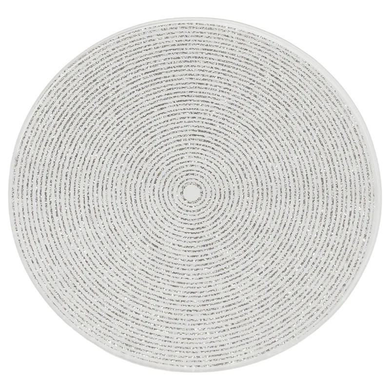 Silver Glitter Candle Coaster, 10cm Glass Candle Plate for Pillar Candles
