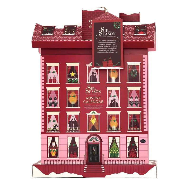 English Tea Shop Townhouse Sip the Season 24 Tea Advent Calendar 2026, 12 Organic Blends