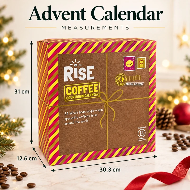 Rise Coffee Advent Calendar 2026, 24 Whole Bean, Single-Origin Speciality Coffee