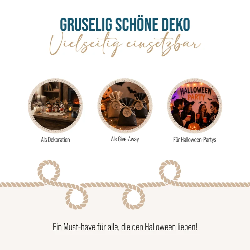 Deko-Figuren Tiere mit Kürbis 3er-Set aus Ton 10 cm – Herbst- und Halloween-Deko für Zuhause