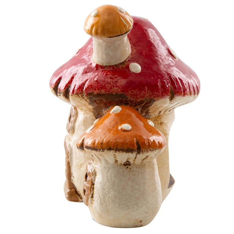 Teelichthaus Pilz aus Steingut 17 × 15 × 12 cm für Teelichter