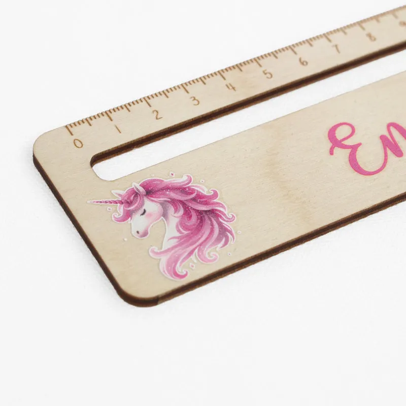 Lesehilfe und Lineal aus Holz personalisiert mit Name Geschenk zur Einschulung - Mädchen