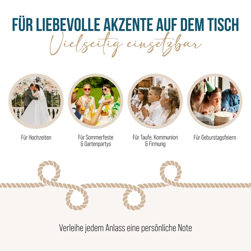 Tischkarten Reserviert 25 Stück A7 mit floralen Elementen, beschreibbar