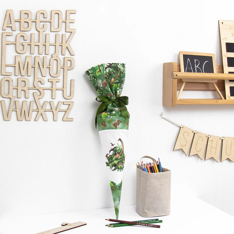 Geschwister Schultüte auch DIY aus Stoff - Dinodschungel