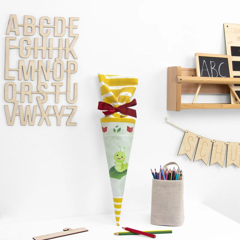 Geschwister Schultüte auch DIY aus Stoff - Bücherwurm