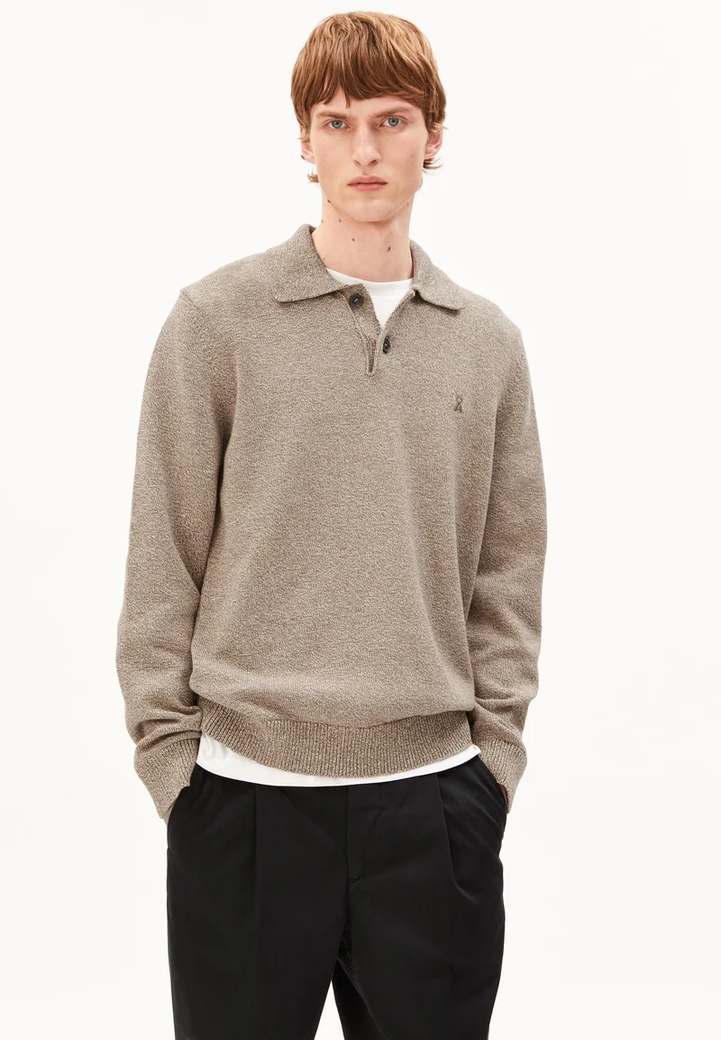 MOULINÉ STRICKLANGARMPOLO | amberwood-oatmilk