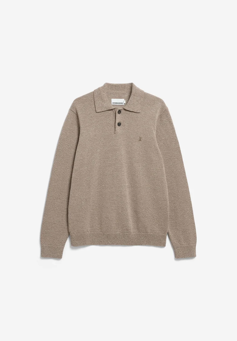 MOULINÉ STRICKLANGARMPOLO | amberwood-oatmilk