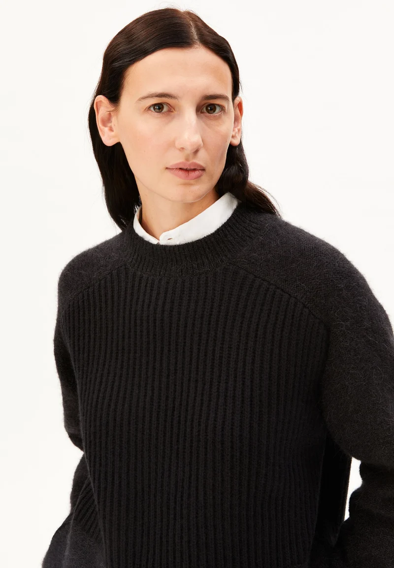 ALPAKA-MIX STRICKPULLOVER | black