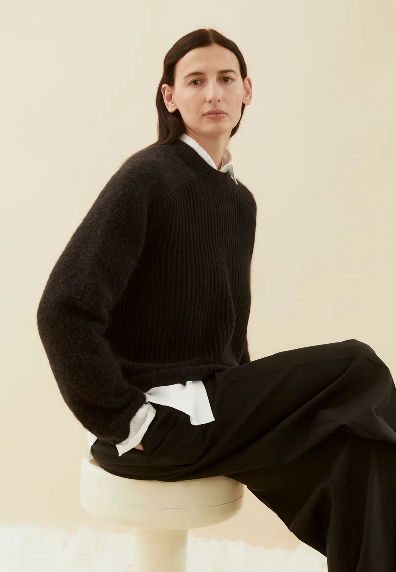 ALPAKA-MIX STRICKPULLOVER | black