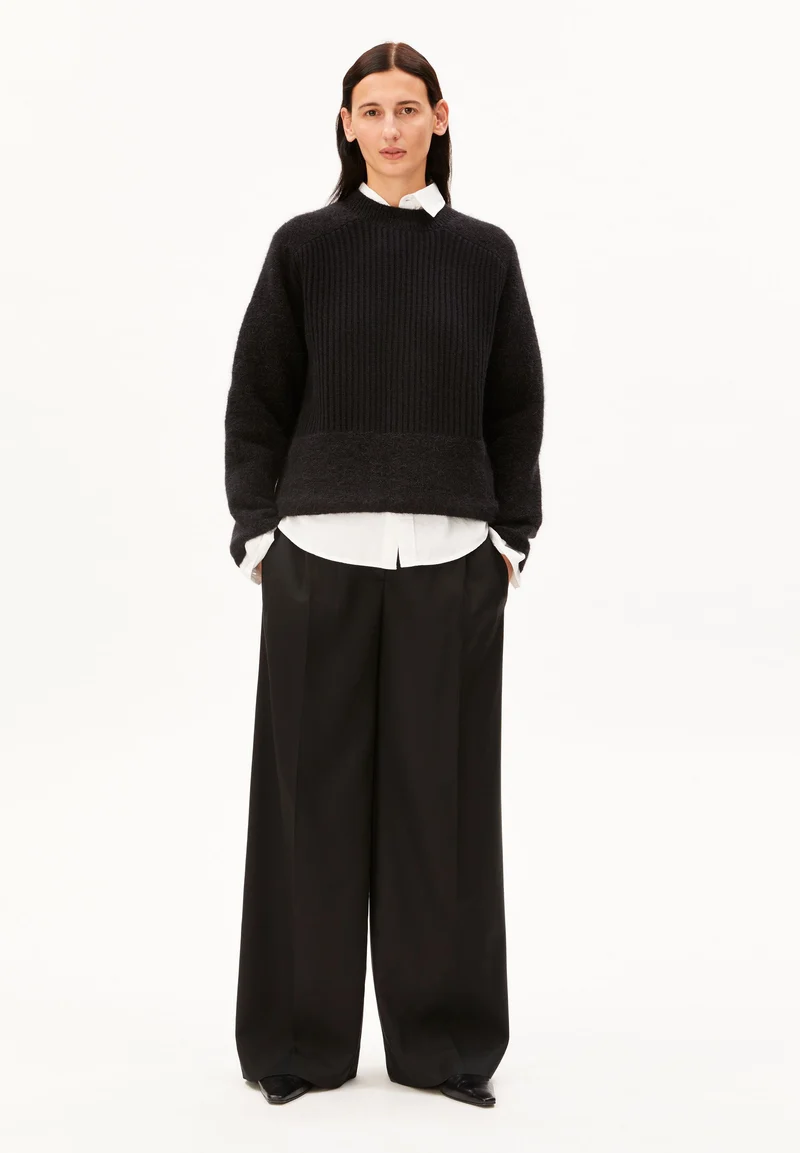 ALPAKA-MIX STRICKPULLOVER | black