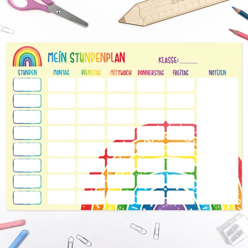 Schultüte aus Stoff mit Wunschname - Bunter Regenbogen - 70 cm