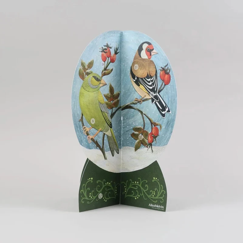 3D Snow Globe Christmas Advent Calendar | Advent Calendar with British Birds