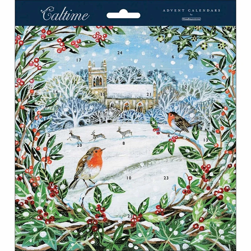 Robin & Deer Christmas Advent Calendar | Wreath Christmas Advent Calendar