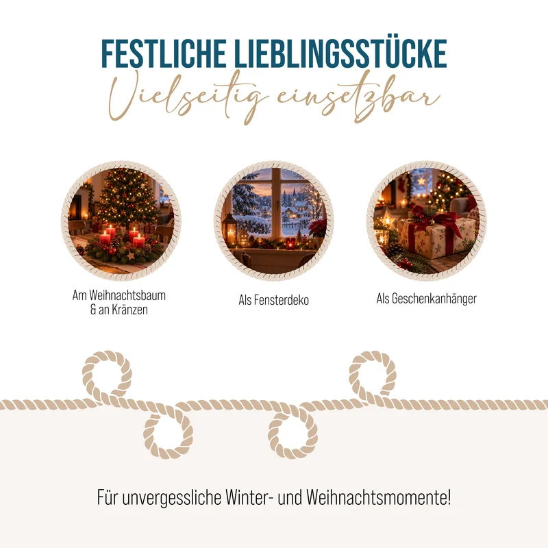 Stoff-Weihnachtshund 4er-Set H ca. 10,5-12,5 cm mit Mütze & Schal
