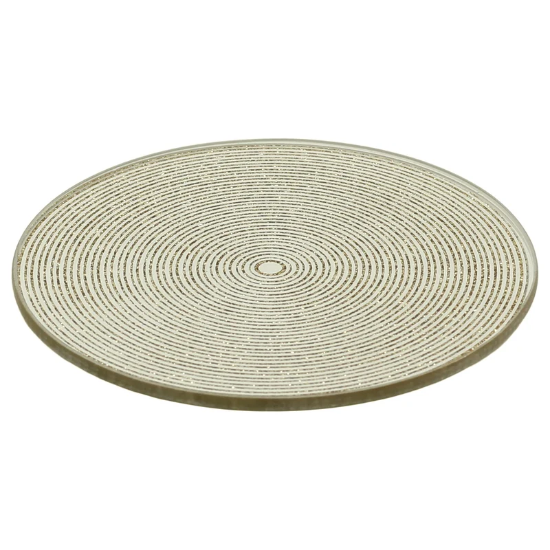 Gold Glitter Candle Coaster, 10cm Glass Candle Plate for Pillar Candles