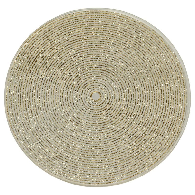 Gold Glitter Candle Coaster, 10cm Glass Candle Plate for Pillar Candles