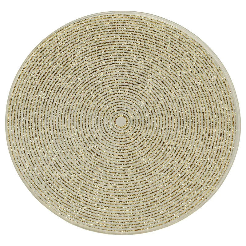 Gold Glitter Candle Coaster, 10cm Glass Candle Plate for Pillar Candles