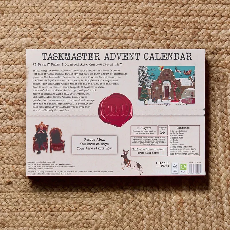 Taskmaster Christmas Advent Calendar 2026, Volume 2 Challenge Game Calendar