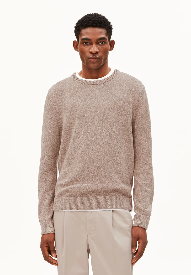ALVAARIO STRICKPULLOVER | amberwood-oatmilk
