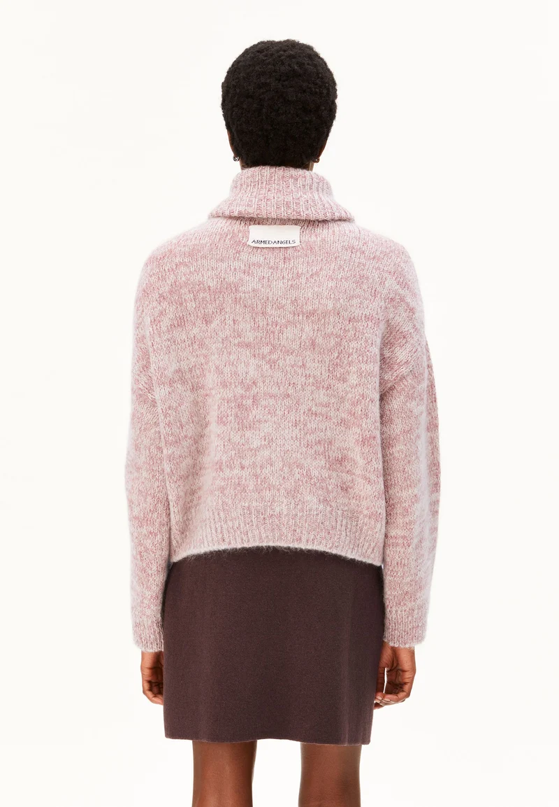 MOULINÉ BRUSHED STRICKJACKE | velvet ember-oatmilk