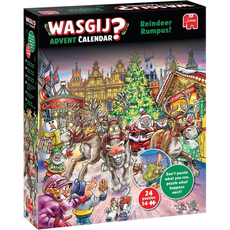 Wasgij Christmas Advent Calendar 2025 | Reindeer Rumpus Jigsaw Advent Calendar