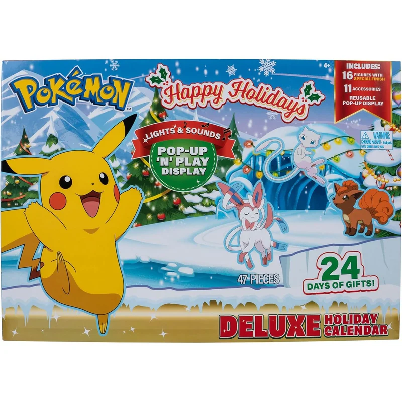 Pokemon Deluxe Christmas Advent Calendar for Kids with 16 Mini Battle Figures