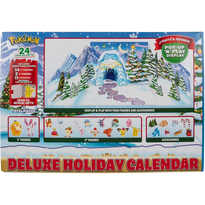 Pokemon Deluxe Christmas Advent Calendar for Kids with 16 Mini Battle Figures