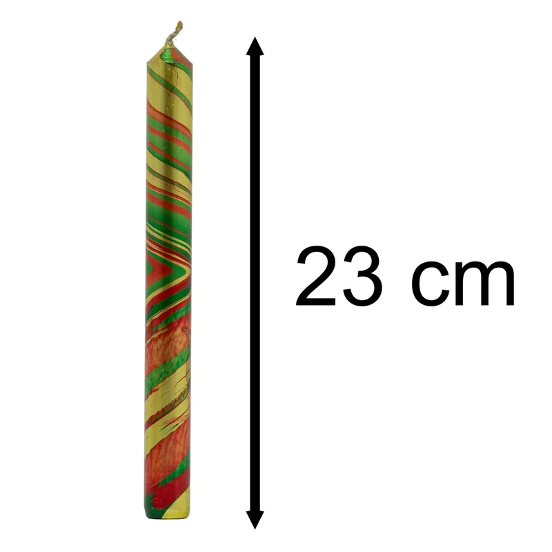 The Colour Emporium Set of 3 Metallic Hand-dipped Marbled Christmas Candles
