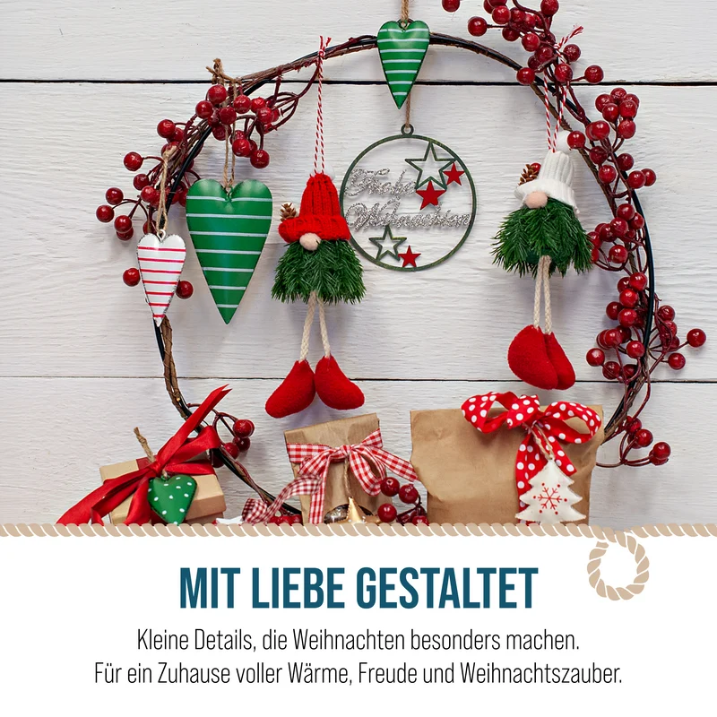 Metall-Schild Frohe Weihnachten 2er-Set rund Durchmesser ca. 10,5 cm