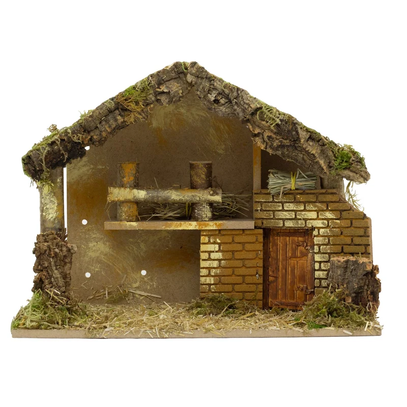 LED Traditional Wooden Nativity Stable with Lights | Christmas Nativity Scene