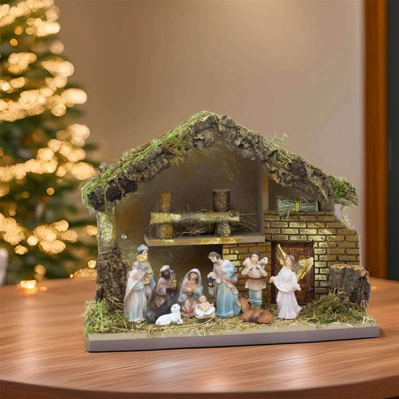 11-Piece Christmas Nativity Figurines | Traditional Holy Family Figures Set 8cm
