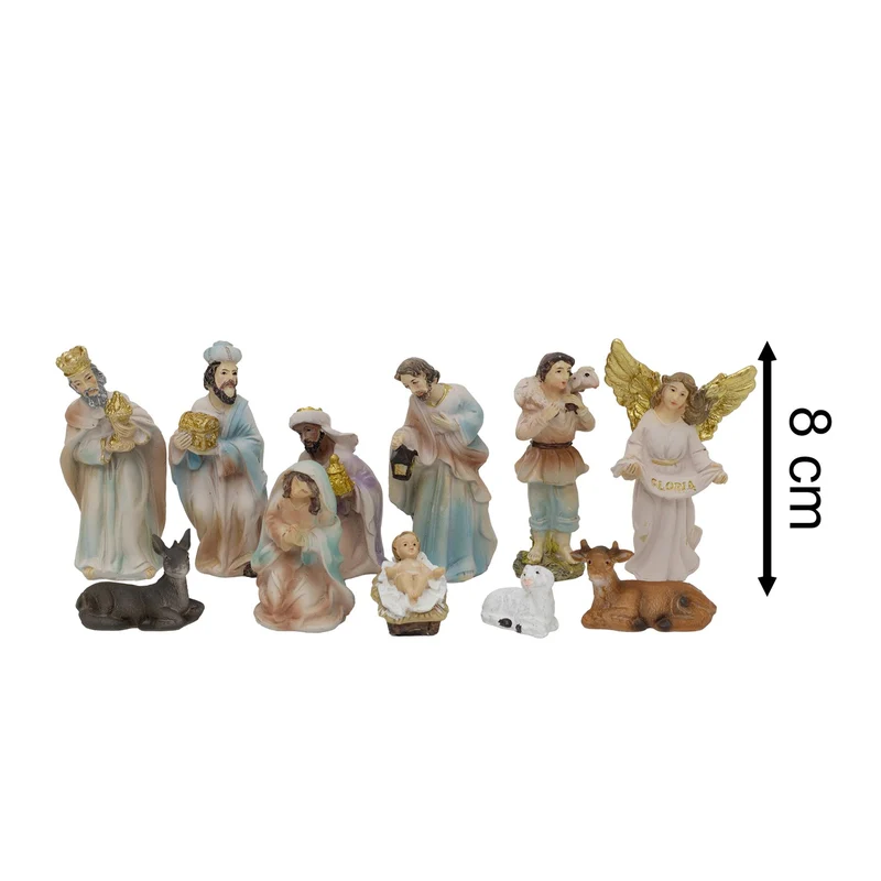 11-Piece Christmas Nativity Figurines | Traditional Holy Family Figures Set 8cm