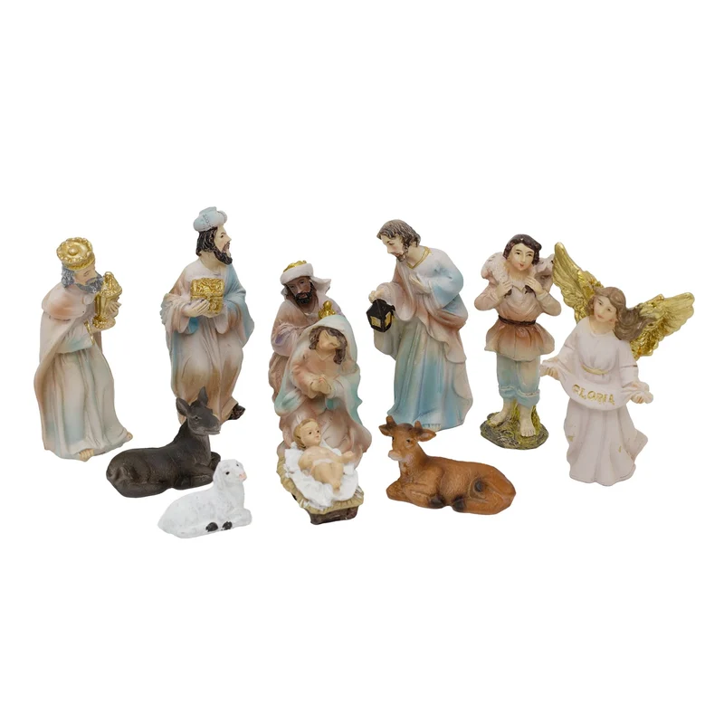 11-Piece Christmas Nativity Figurines | Traditional Holy Family Figures Set 8cm