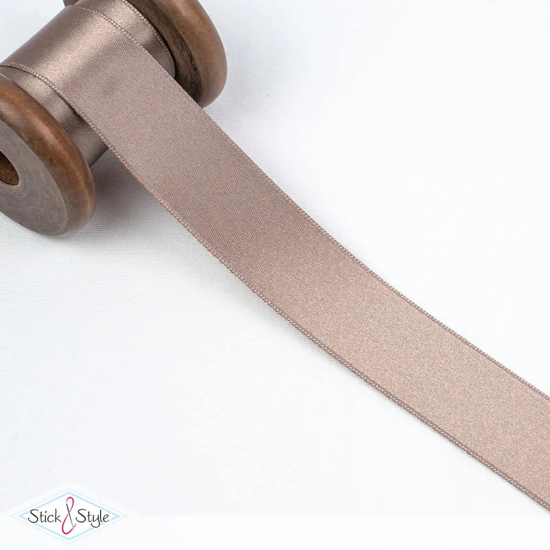 Satinband 25mm - Meterware - taupe