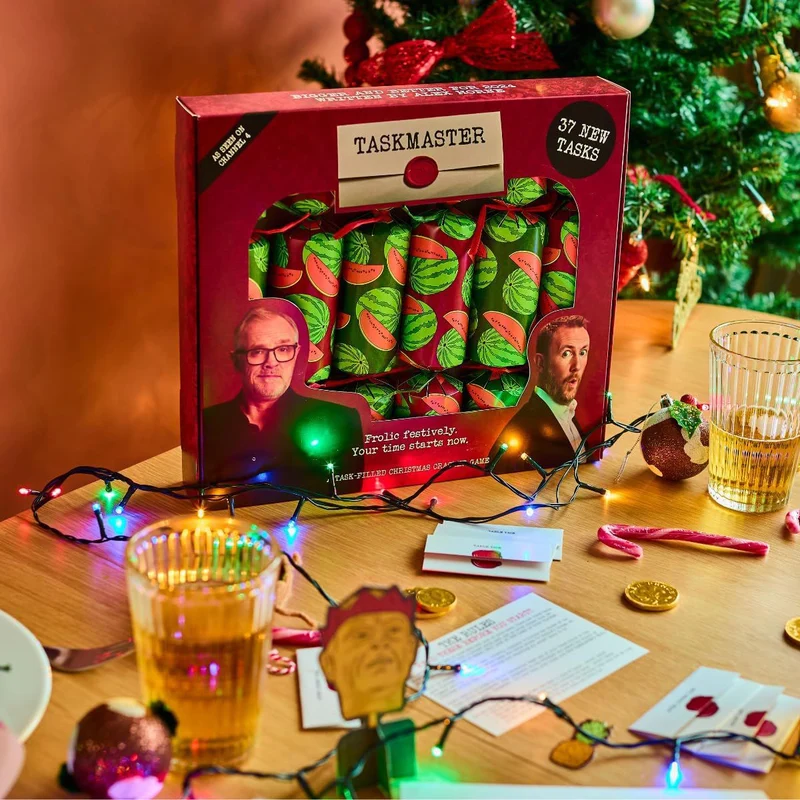 Taskmaster Christmas Crackers Pack of 6 with Original Tasks for Family Fun