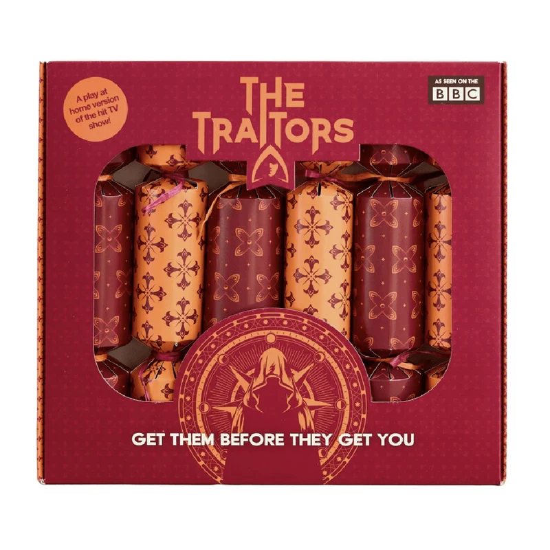 The Traitors Christmas Crackers Pack of 6 with Secret Roles and Missions